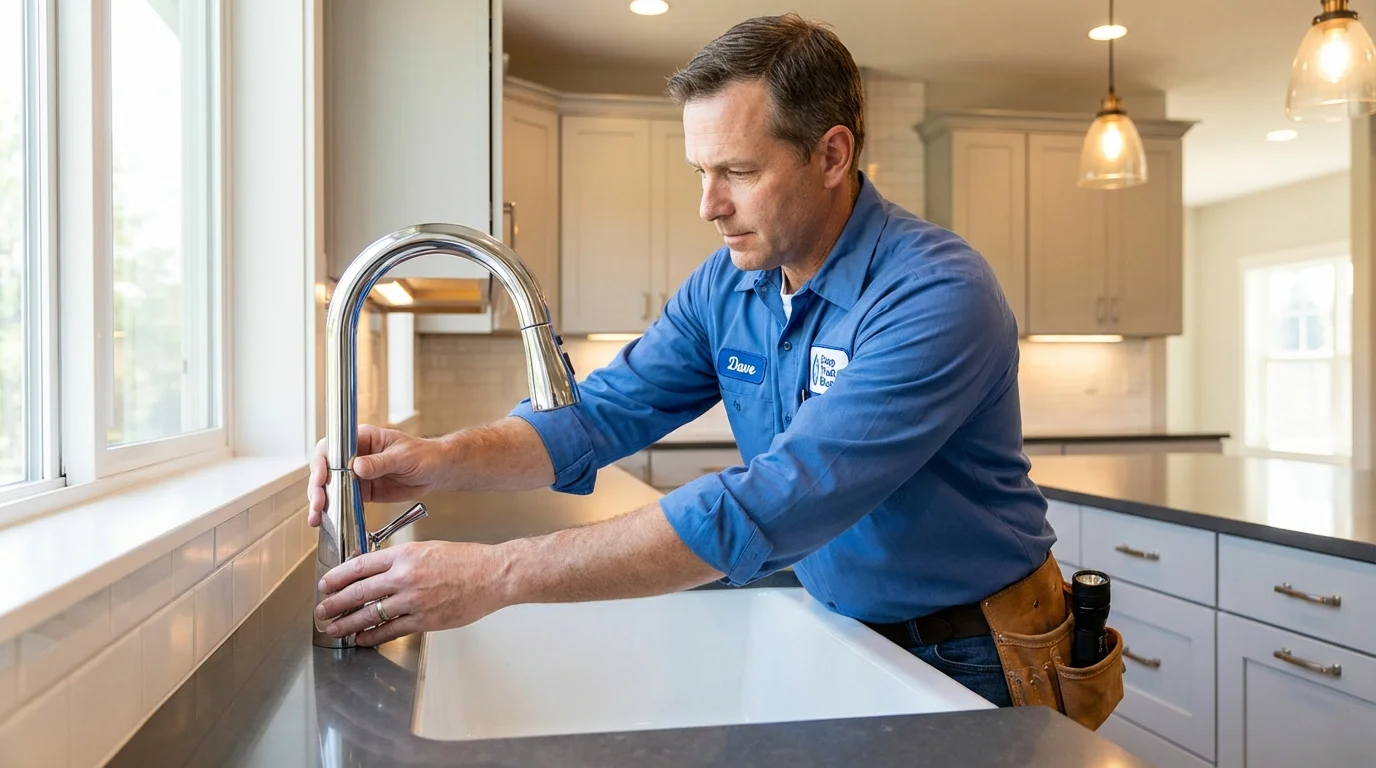 Kitchen faucet installation by Johns Plumbing LLC in Albertville